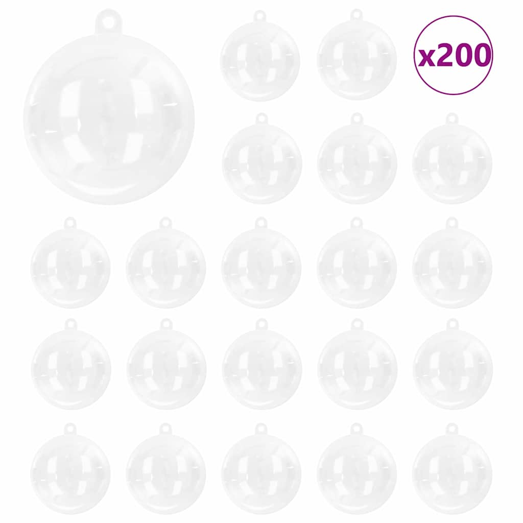 Weihnachtskugel-Set 200 pcs Transparent Ø 5 cm Kunststoff