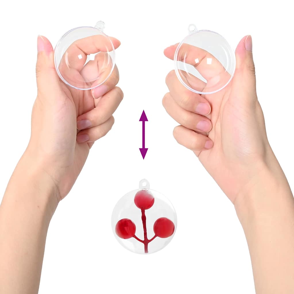 Weihnachtskugel-Set 100 pcs Transparent Ø 8 cm Kunststoff