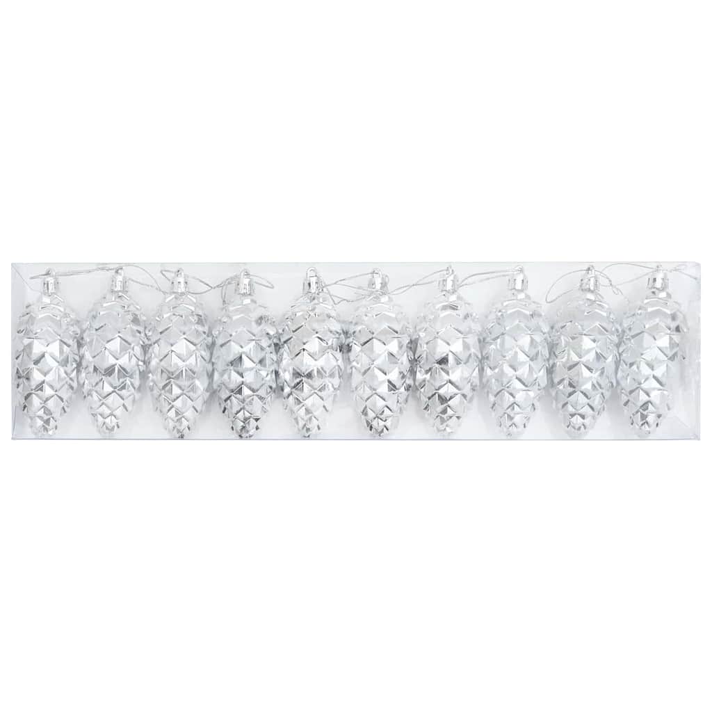 Weihnachts-Tannenzapfen Ball 40 pcs Silber Kunststoff