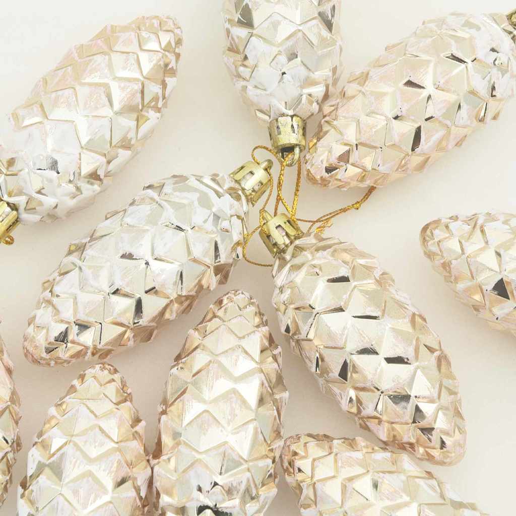 Weihnachts-Tannenzapfen Ball 40 pcs Champagner Kunststoff
