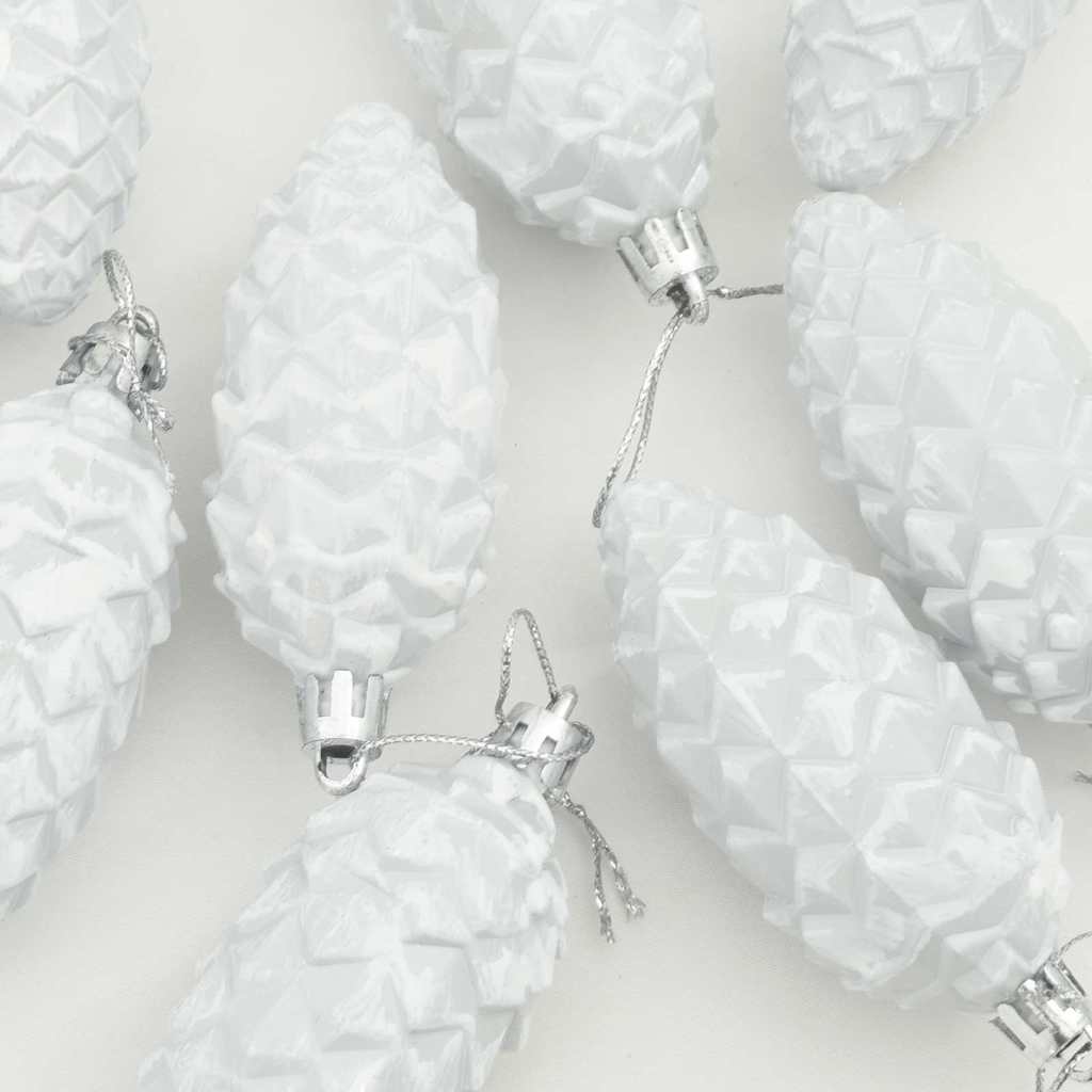 Weihnachts-Tannenzapfen Ball 40 pcs Weiß Kunststoff
