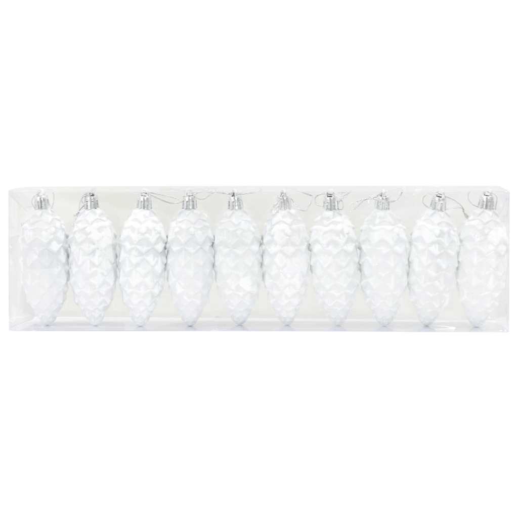 Weihnachts-Tannenzapfen Ball 40 pcs Weiß Kunststoff