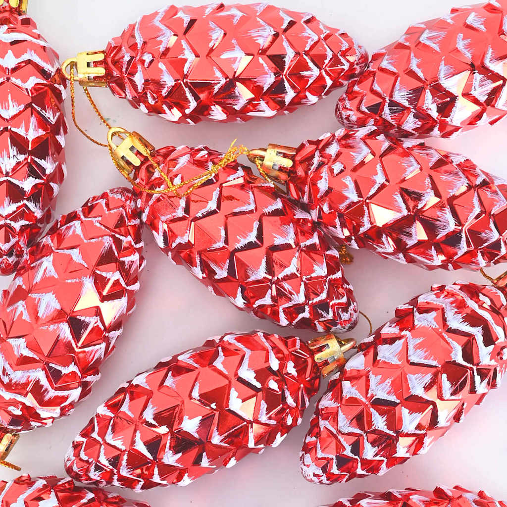 Weihnachts-Tannenzapfen Ball 40 pcs Rot Kunststoff