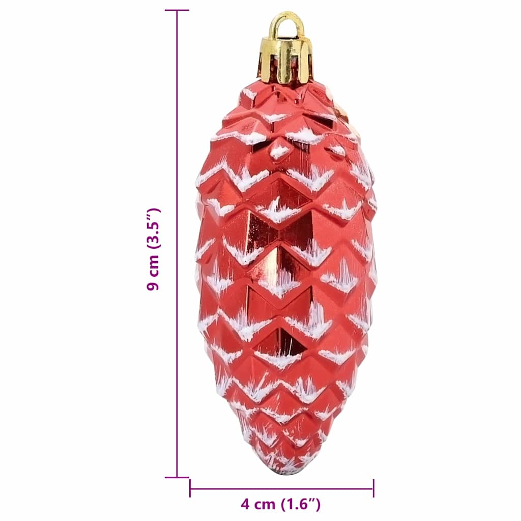 Weihnachts-Tannenzapfen Ball 40 pcs Rot Kunststoff