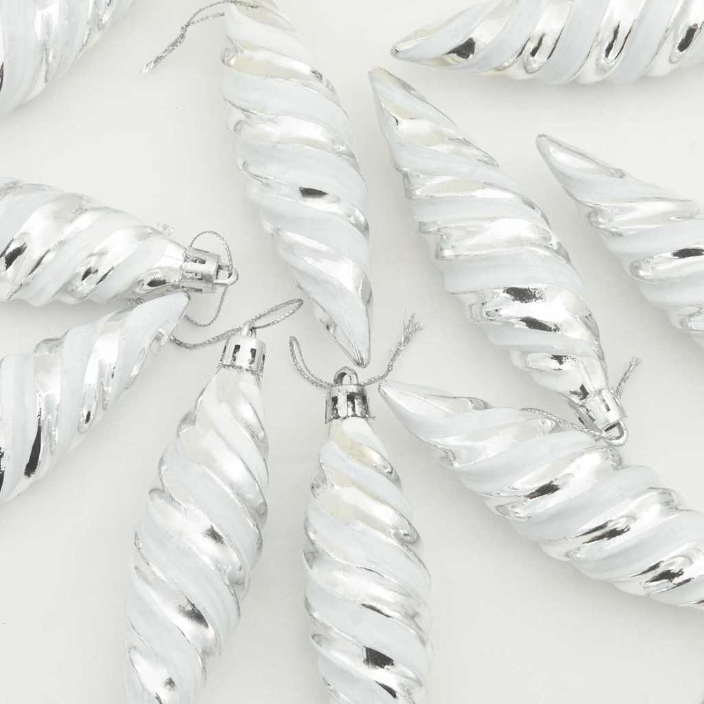 Weihnachtliche Spiralenform Kugel 40 pcs Silber Kunststoff