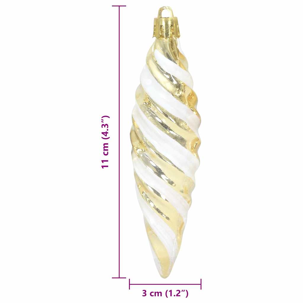 Weihnachtliche Spiralenform Kugel 40 pcs Gold Kunststoff
