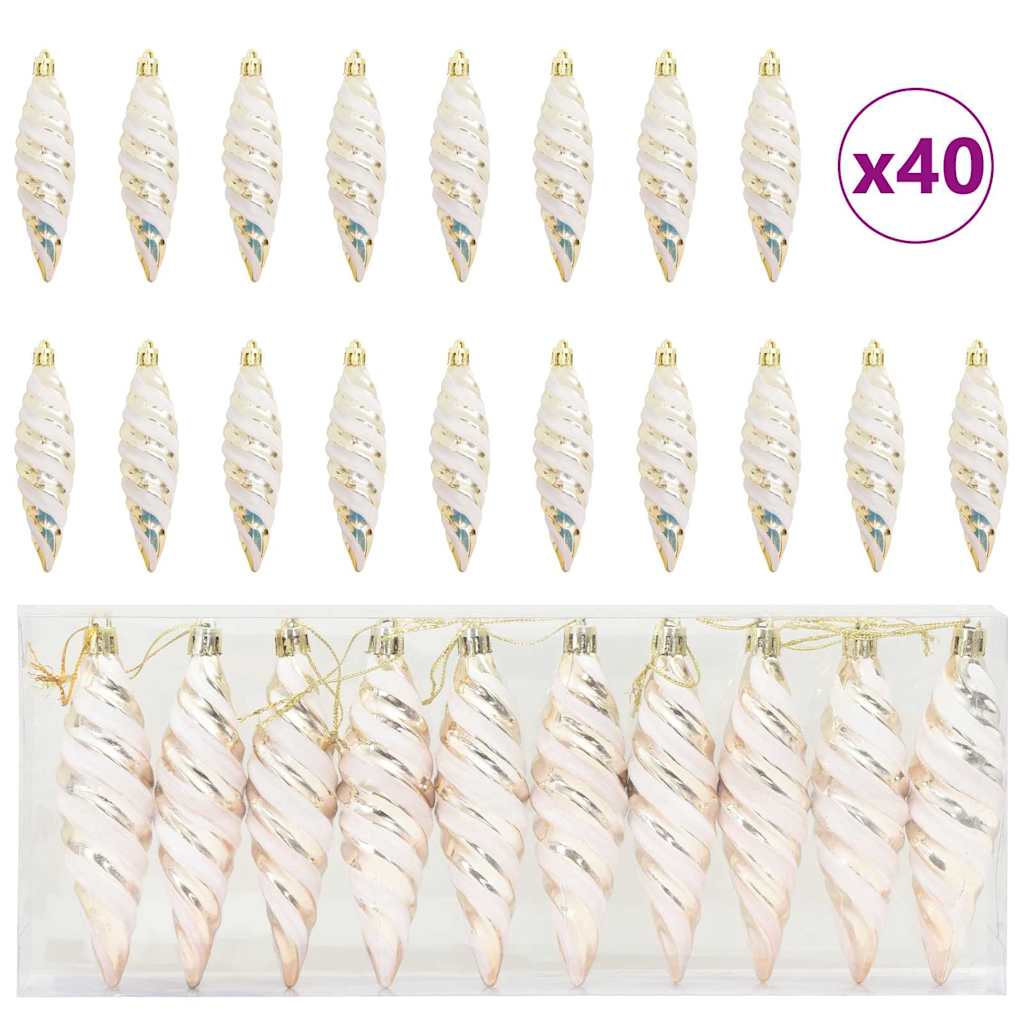 Weihnachtliche Spiralenform Kugel 40 pcs Champagner Kunststoff