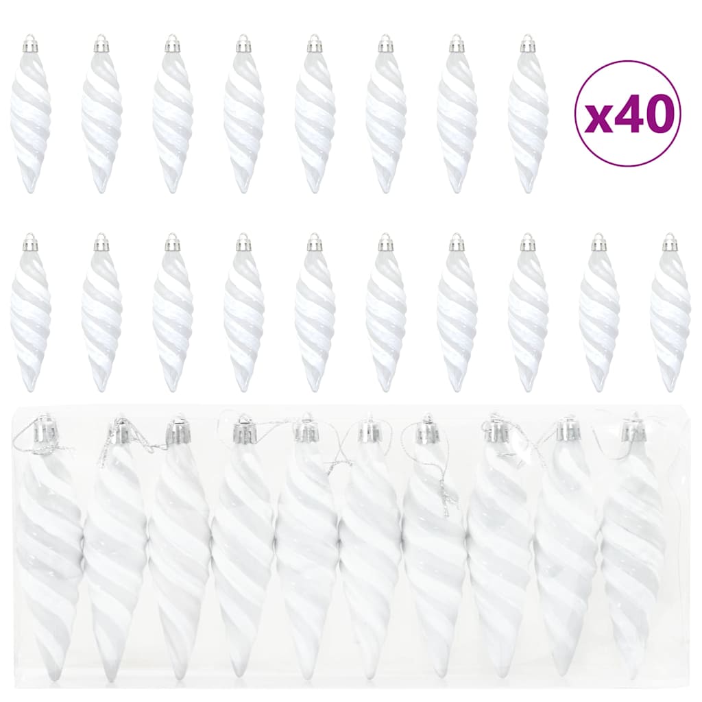 Weihnachtliche Spiralenform Kugel 40 pcs Weiß Kunststoff