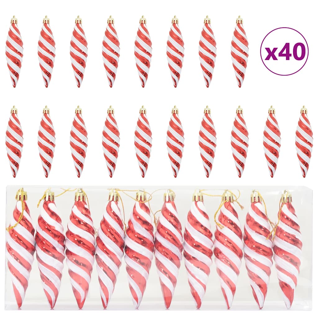 Weihnachtliche Spiralenform Kugel 40 pcs Rot Kunststoff