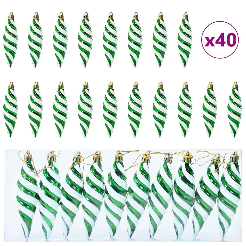 Weihnachtliche Spiralenform Kugel 40 pcs Grün Kunststoff