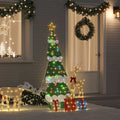 Beleuchteter Weihnachtsbaum mit 3 Geschenkboxen 2D Warm Weiß