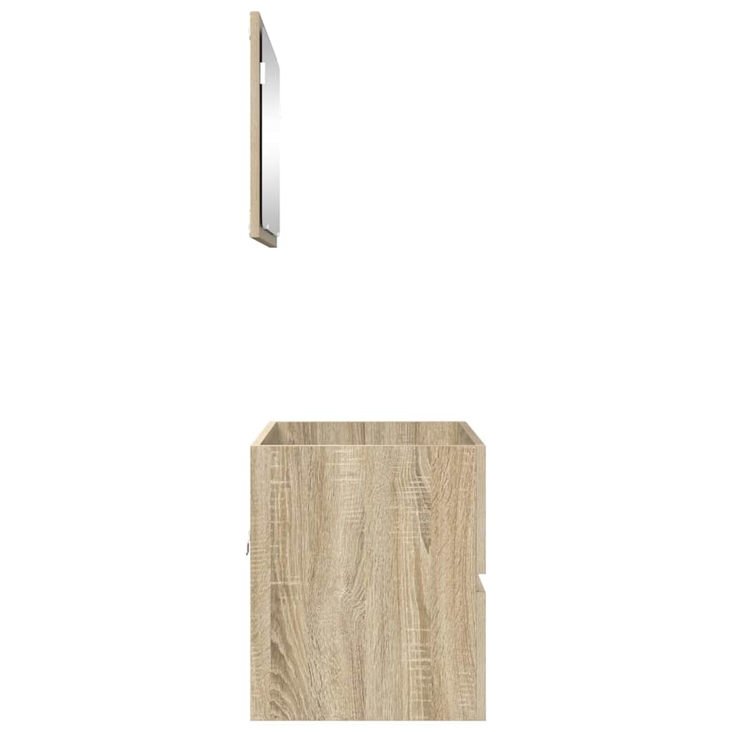 Badezimmermöbel-Set mit Schubladen Sonoma-Eiche Holzwerkstoff