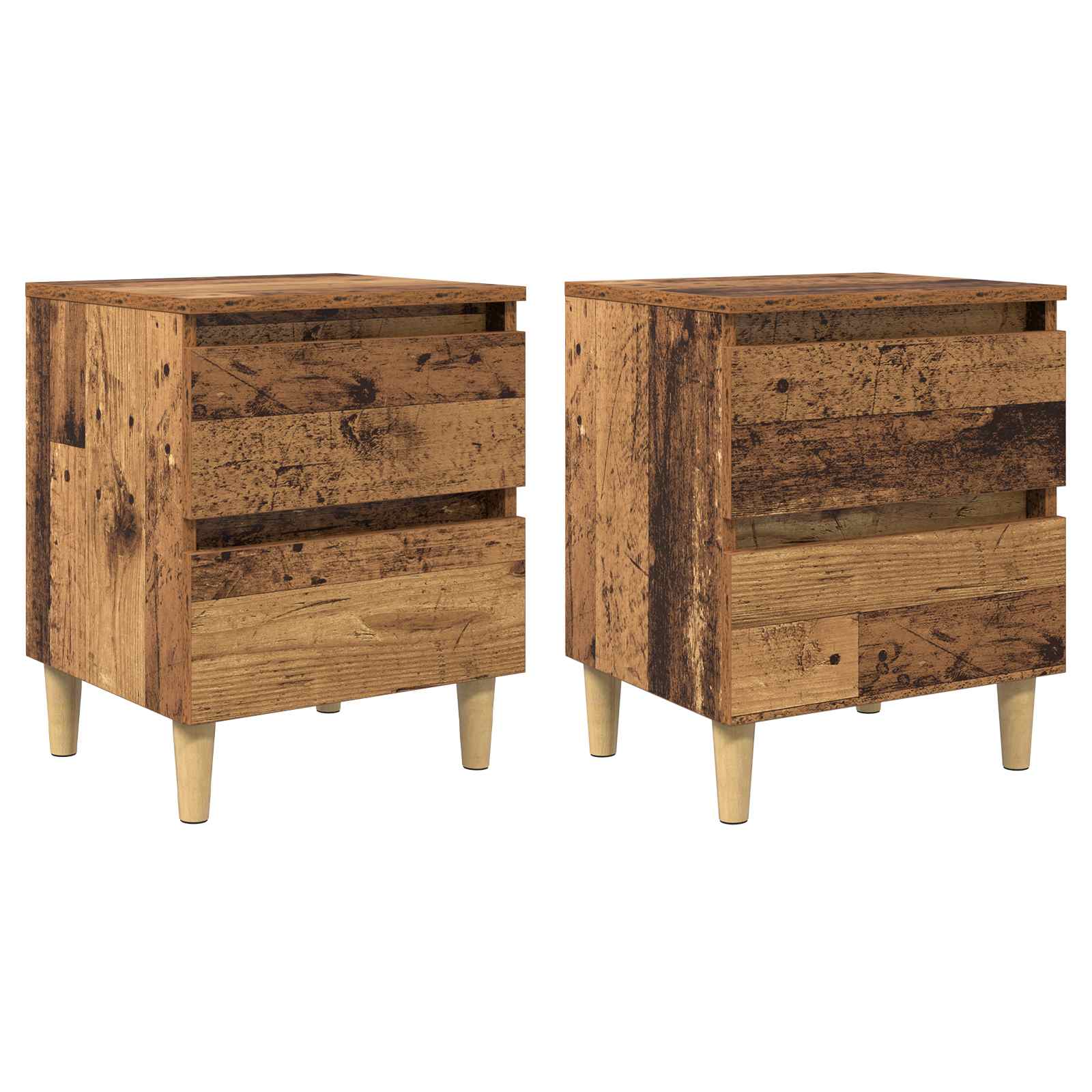 Bettschränke 2 pcs Altholz 40 x 35 x 50 cm Holzwerkstoff
