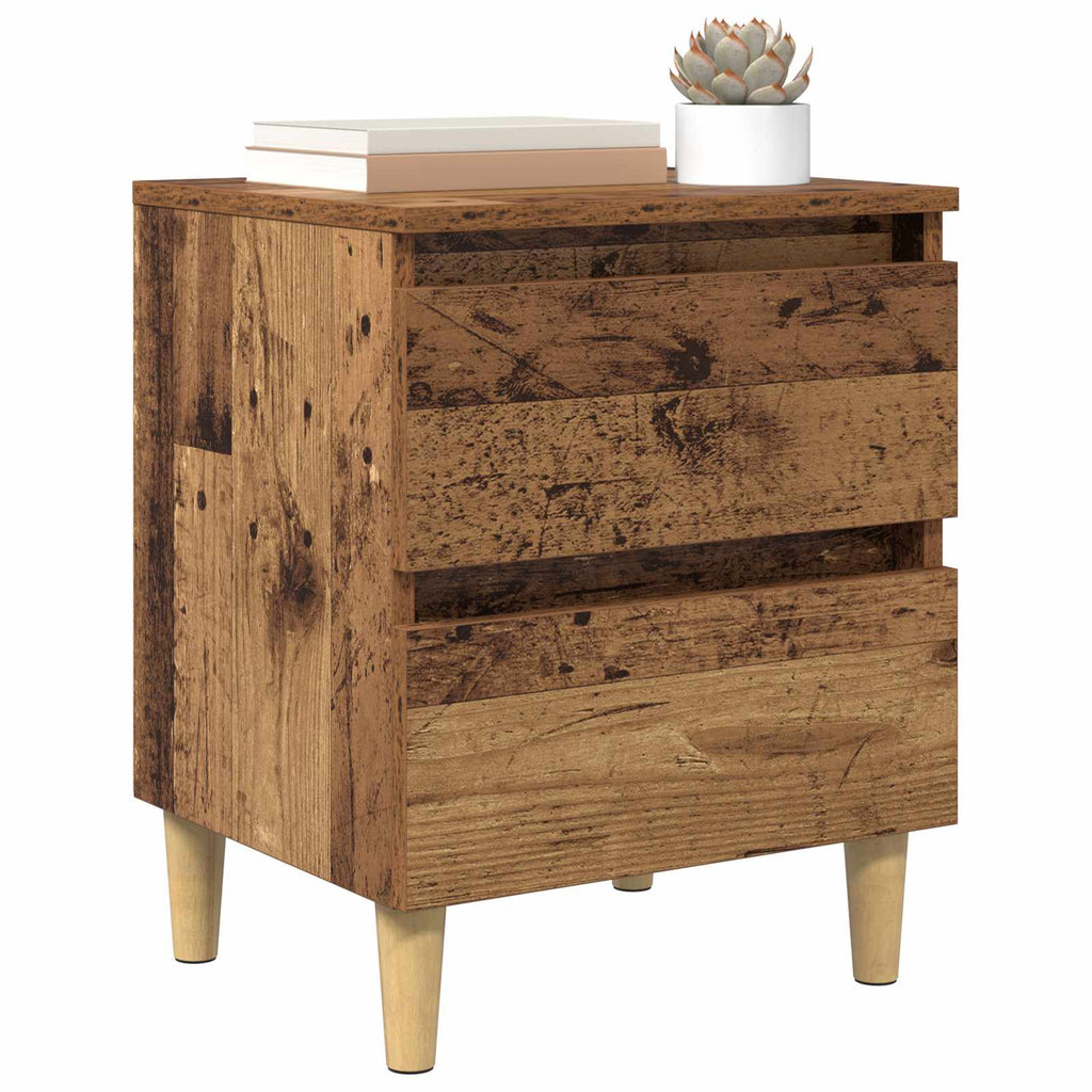 Bettschränke 2 pcs Altholz 40 x 35 x 50 cm Holzwerkstoff