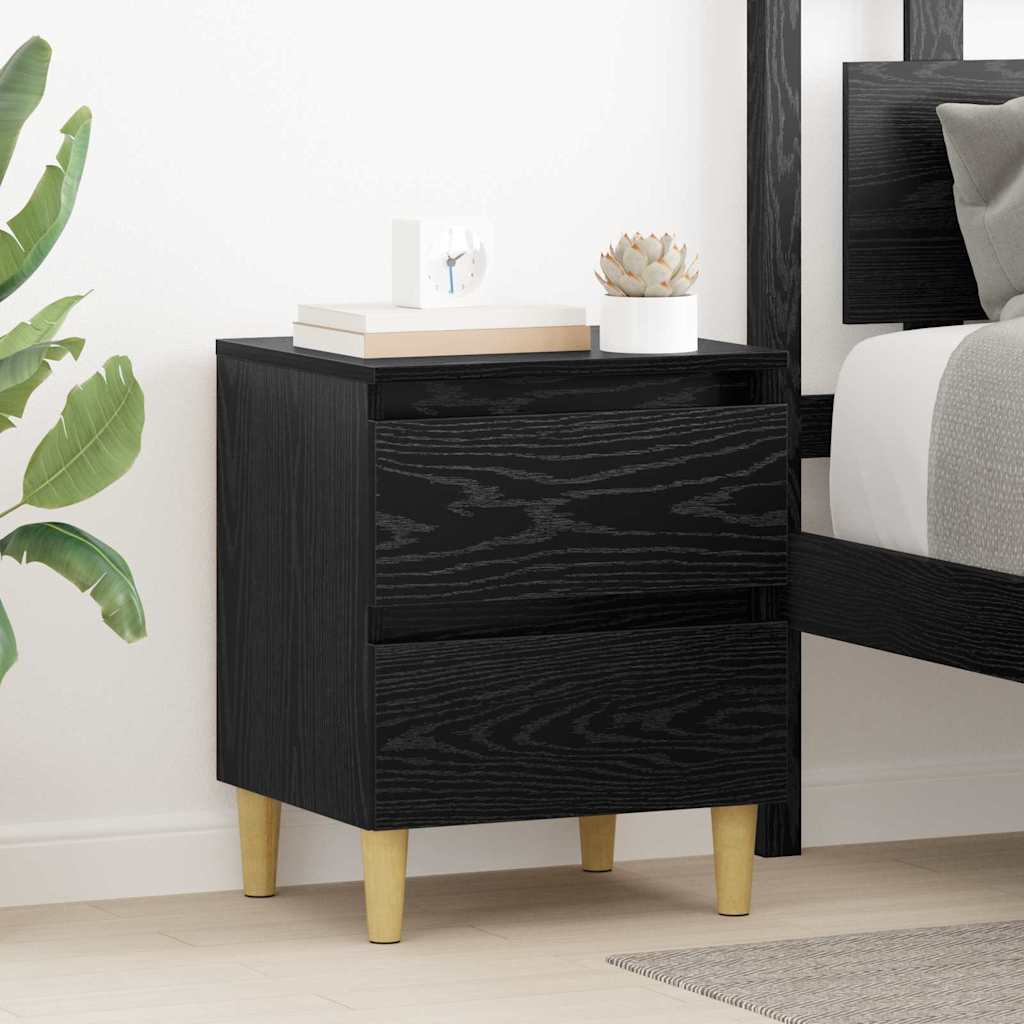 Bettschrank Schwarz Eichen-Optik 40 x 35 x 50 cm Holzwerkstoff
