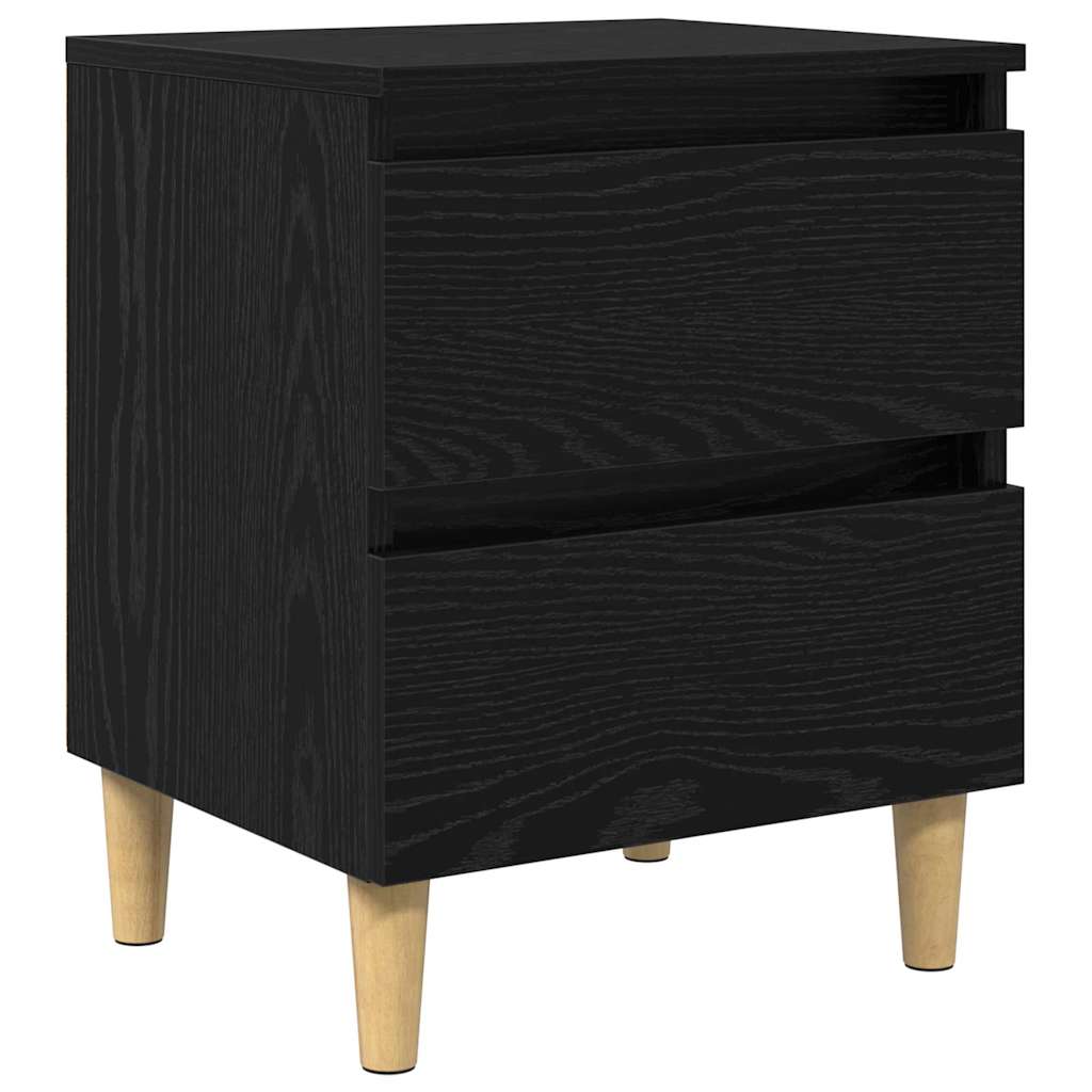 Bettschränke 2 pcs Schwarz Eichen-Optik 40 x 35 x 50 cm