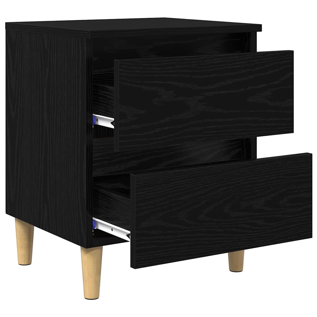 Bettschränke 2 pcs Schwarz Eichen-Optik 40 x 35 x 50 cm