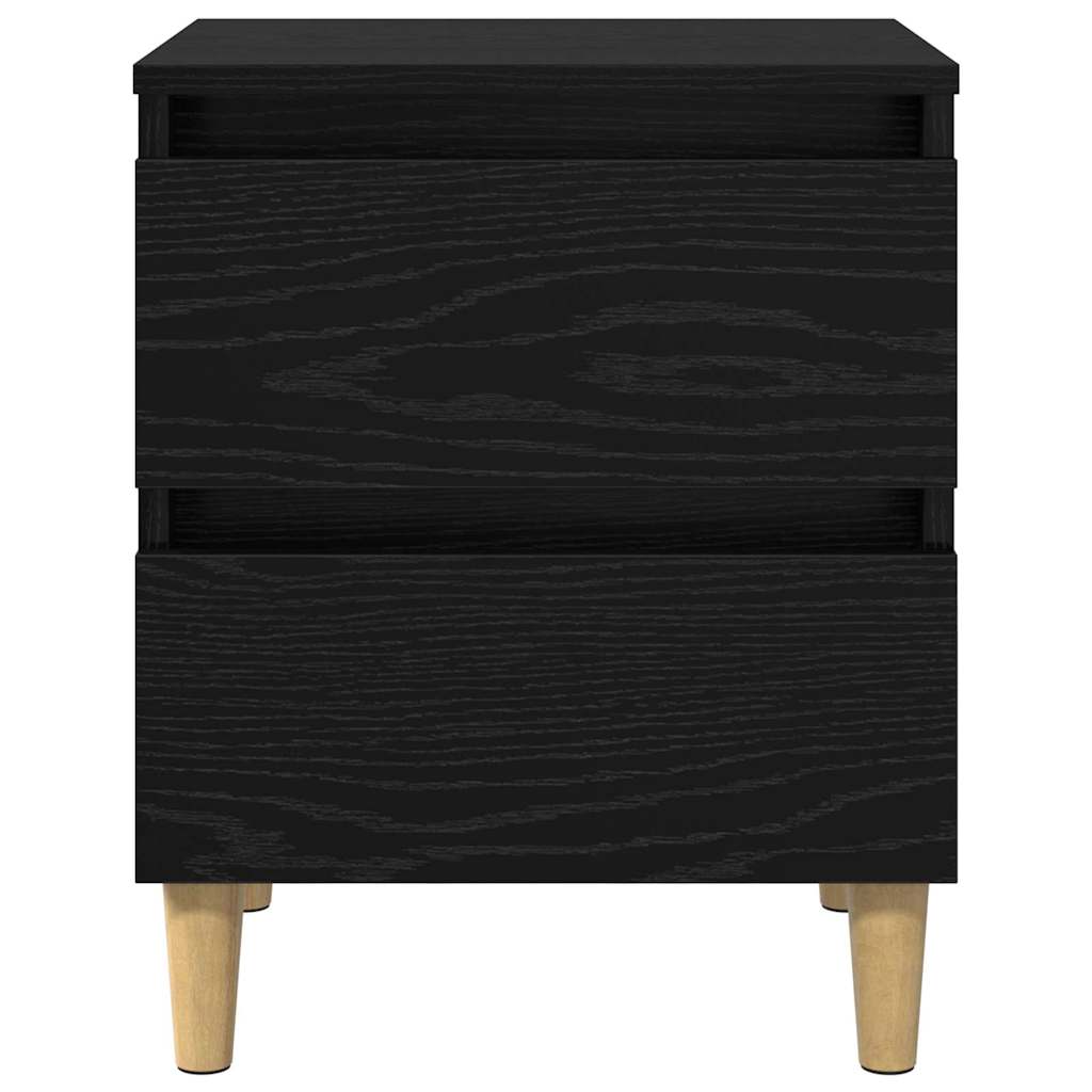 Bettschränke 2 pcs Schwarz Eichen-Optik 40 x 35 x 50 cm