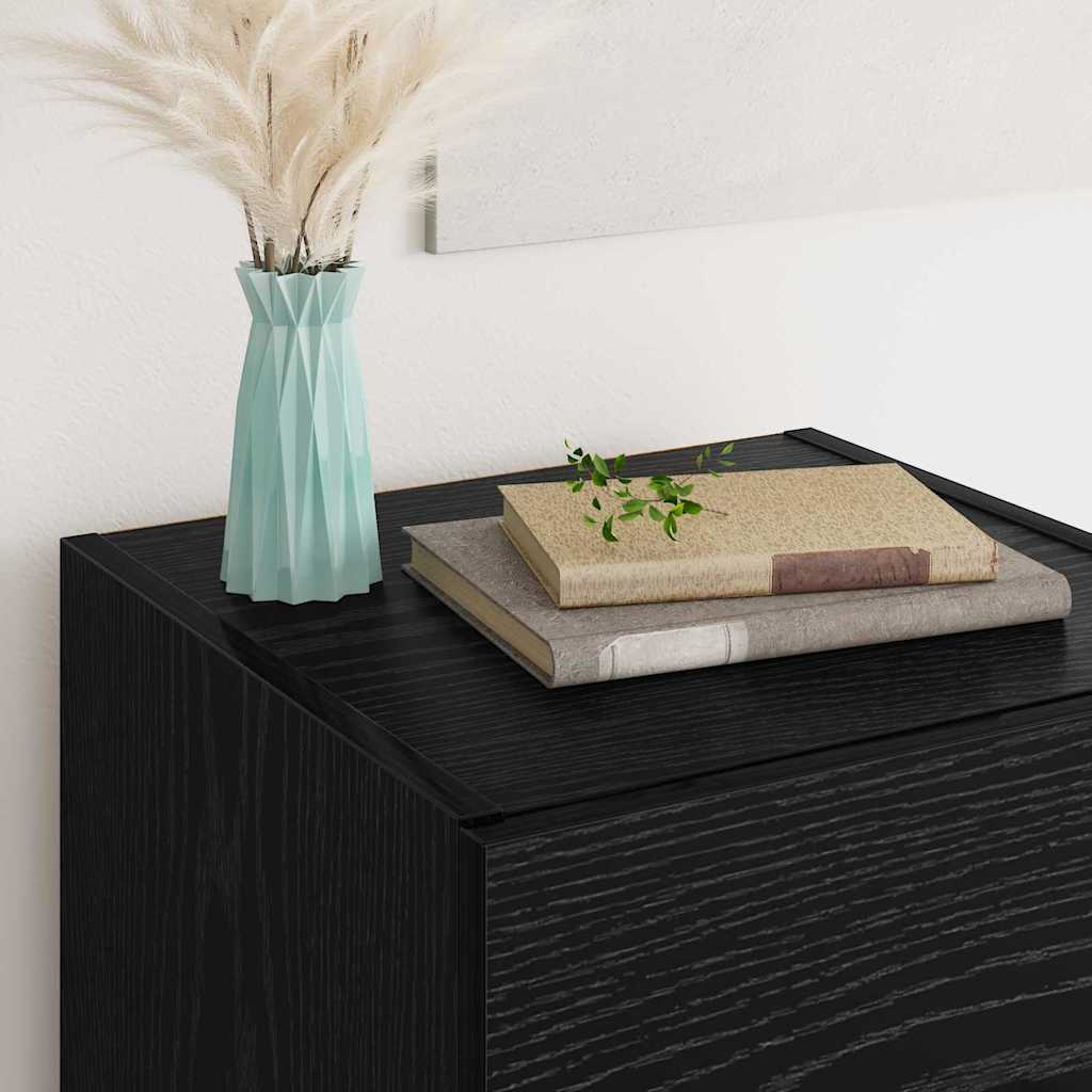 Sideboard Schwarz Eichen-Optik 34,5 x 34 x 90 cm Holzwerkstoff