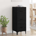 Sideboard Schwarz Eichen-Optik 34,5 x 34 x 90 cm Holzwerkstoff