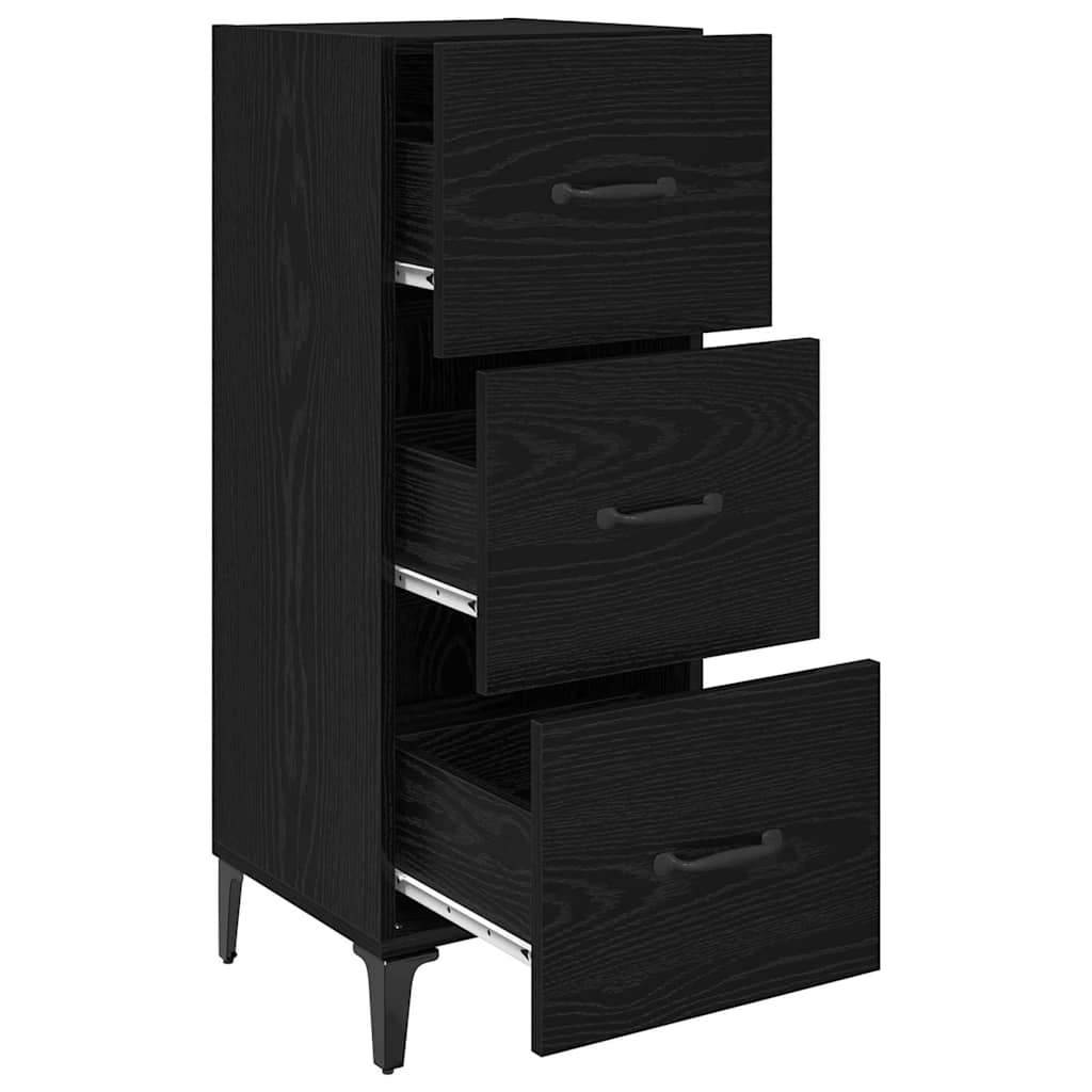 Sideboard Schwarz Eichen-Optik 34,5 x 34 x 90 cm Holzwerkstoff