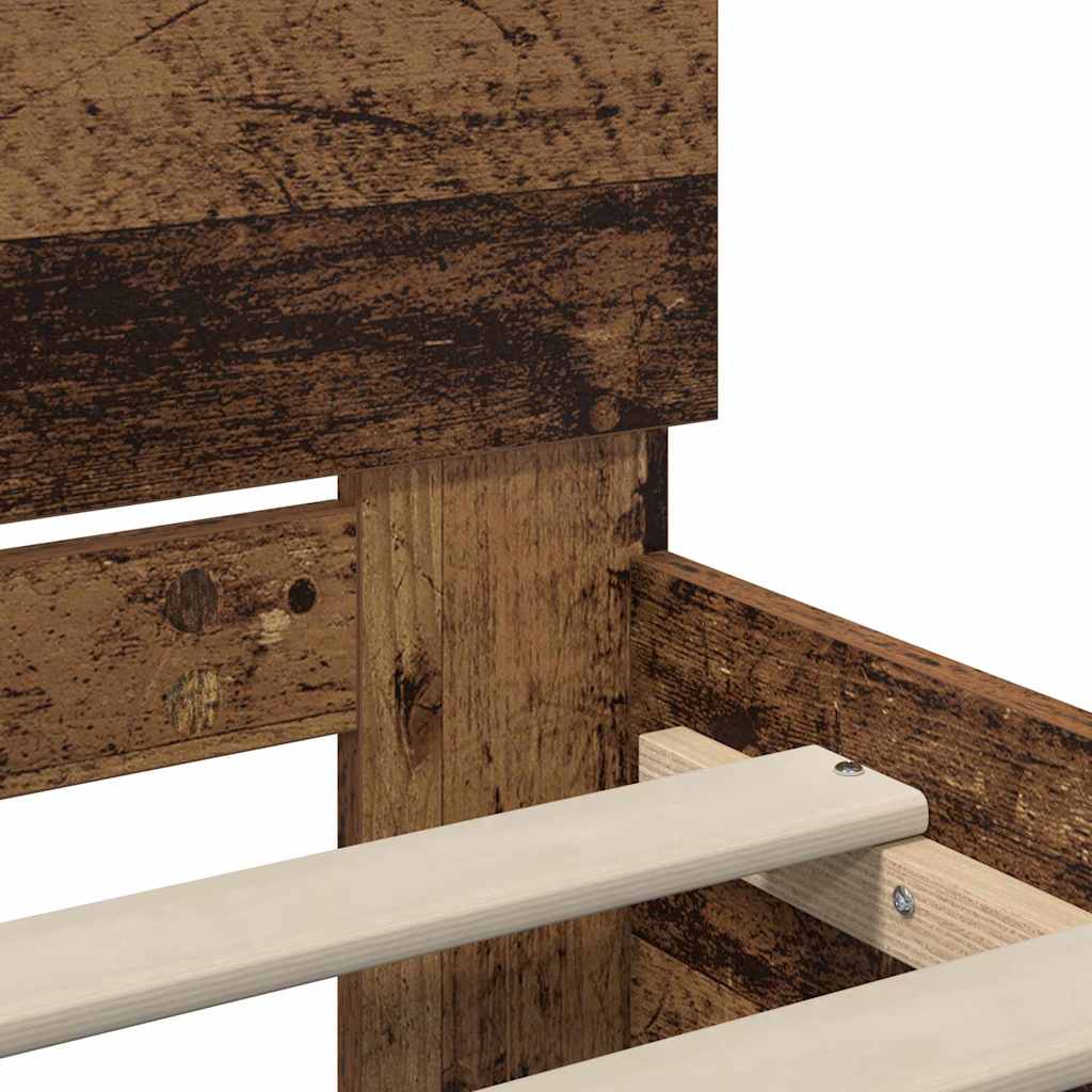 Bettrahmen mit Kopfteil Altholz 100 x 200 cm Holzwerkstoff