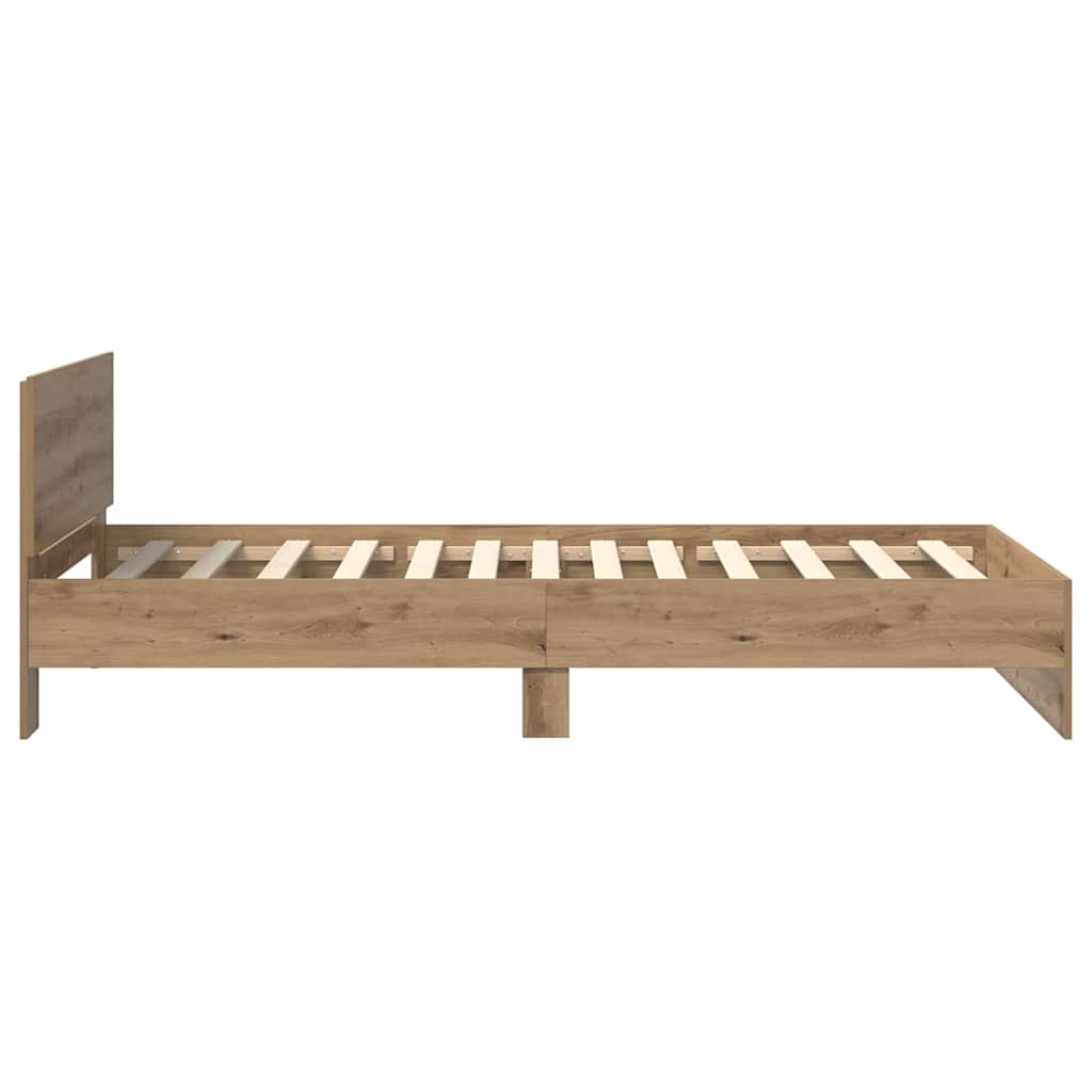 Bettrahmen mit Kopfteil Artisan-Eiche 90 x 200 cm Holzwerkstoff