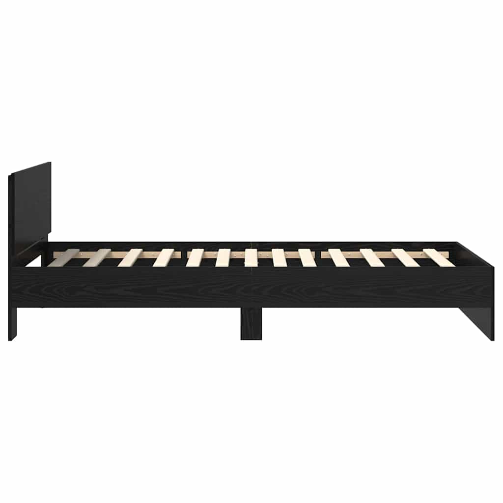 Bettrahmen Schwarz Eichen-Optik 90 x 200 cm Holzwerkstoff