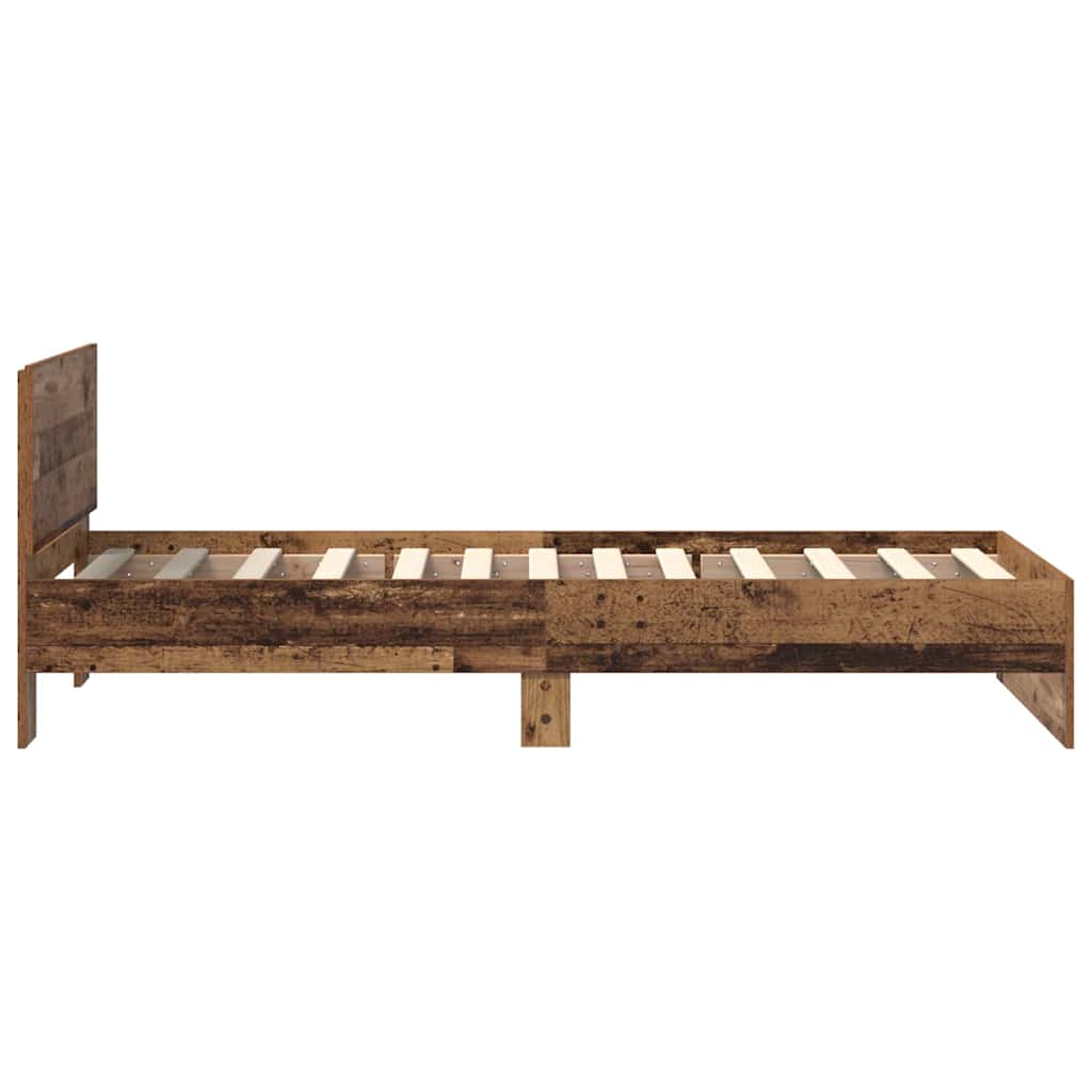 Bettrahmen mit Kopfteil Altholz 75 x 190 cm Holzwerkstoff