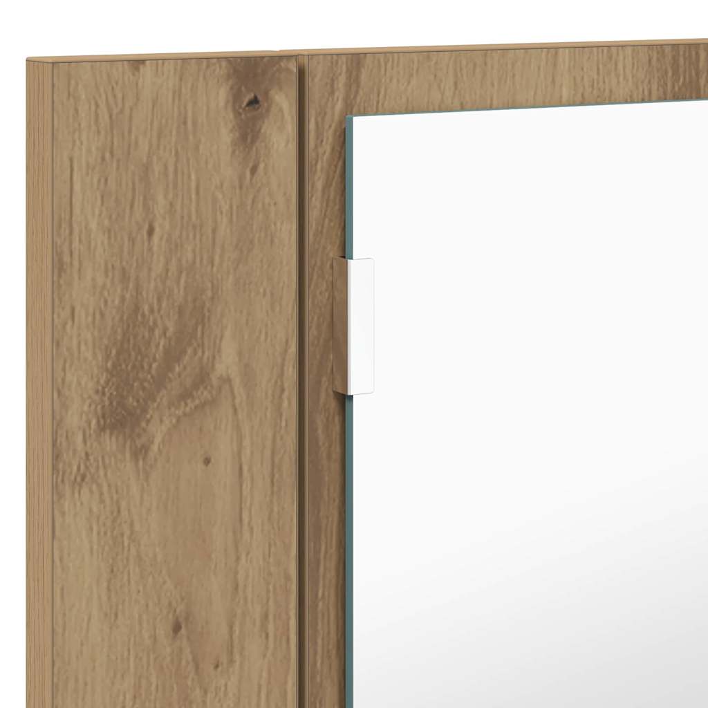 Badezimmerspiegelschrank mit Tür Artisan-Eiche 80 x 12 x 45 cm