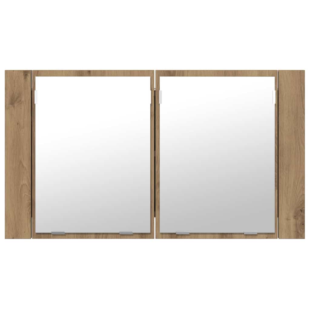 Badezimmerspiegelschrank mit Tür Artisan-Eiche 80 x 12 x 45 cm