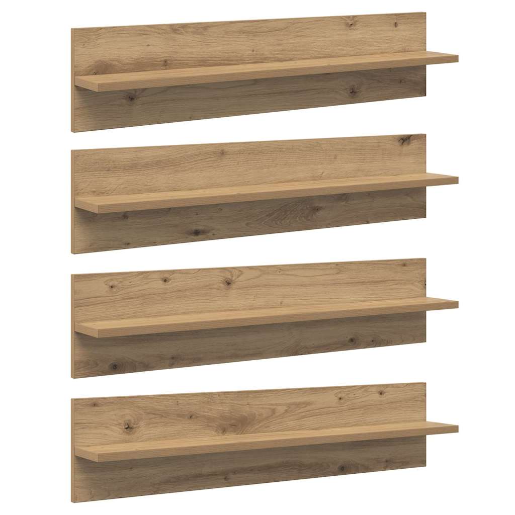 Wandregale 4 pcs Artisan-Eiche 80 x 11,5 x 18 cm Holzwerkstoff