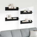 Wandregale 4 pcs Schwarz Eichen-Optik 80 x 11,5 x 18 cm