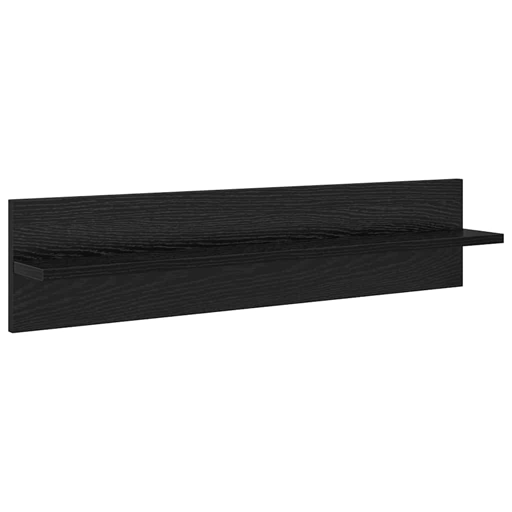 Wandregale 4 pcs Schwarz Eichen-Optik 80 x 11,5 x 18 cm