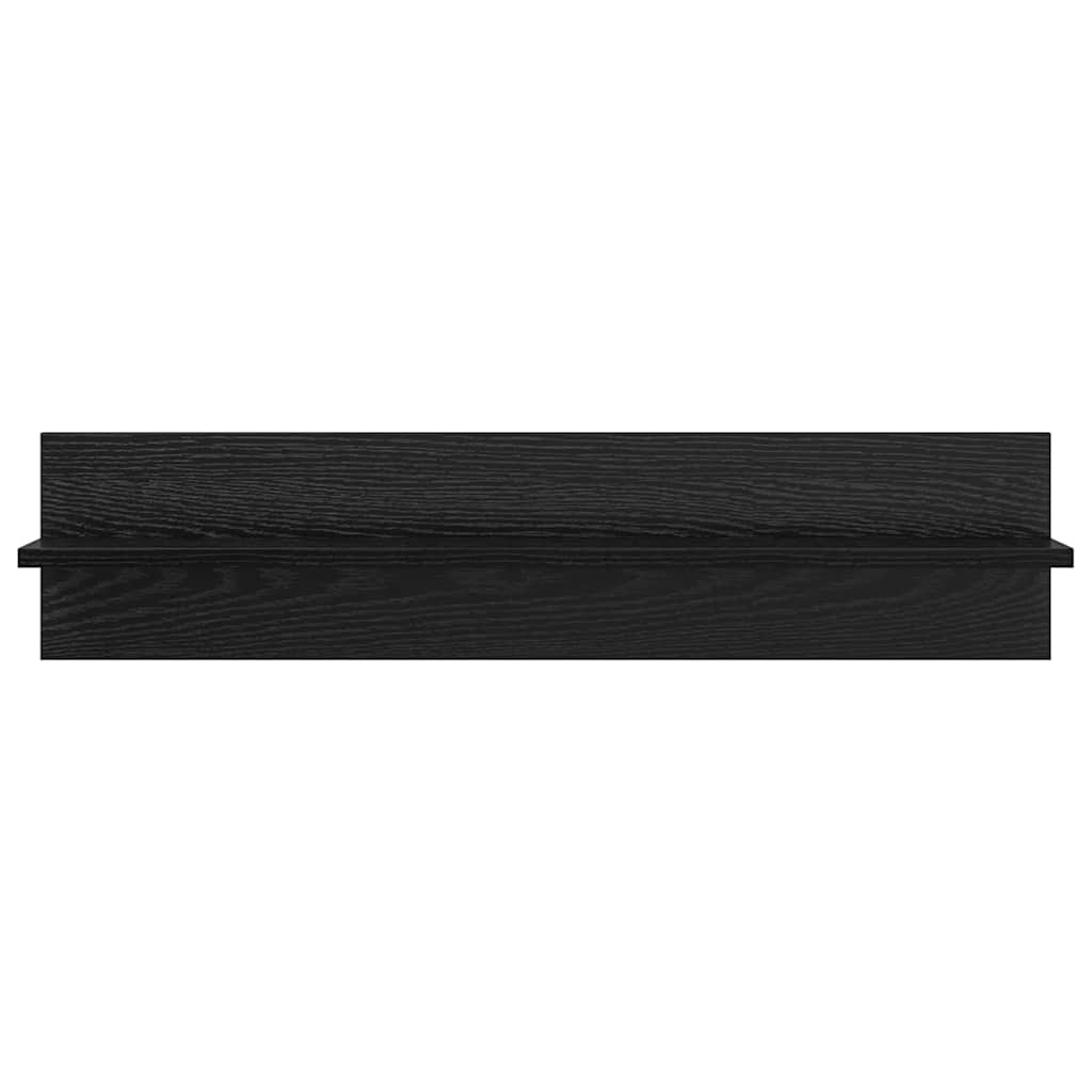 Wandregale 4 pcs Schwarz Eichen-Optik 80 x 11,5 x 18 cm