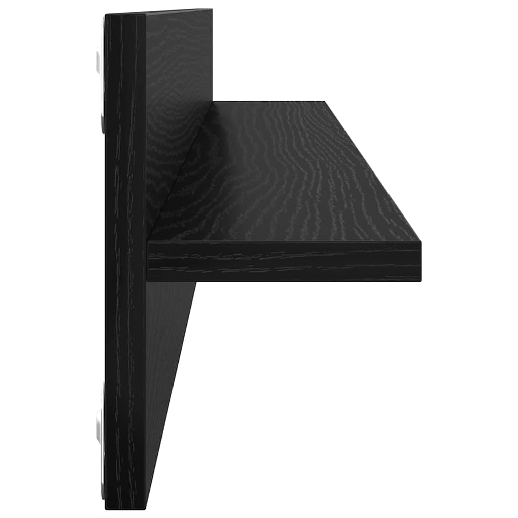 Wandregale 4 pcs Schwarz Eichen-Optik 80 x 11,5 x 18 cm