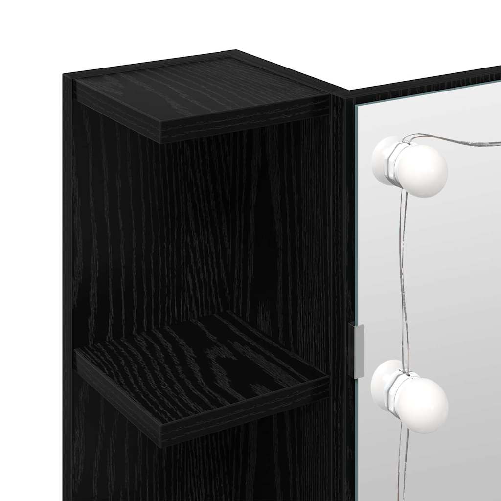 Spiegelschrank mit Regal Schwarz Eichen-Optik 70 x 16,5 x 60 cm