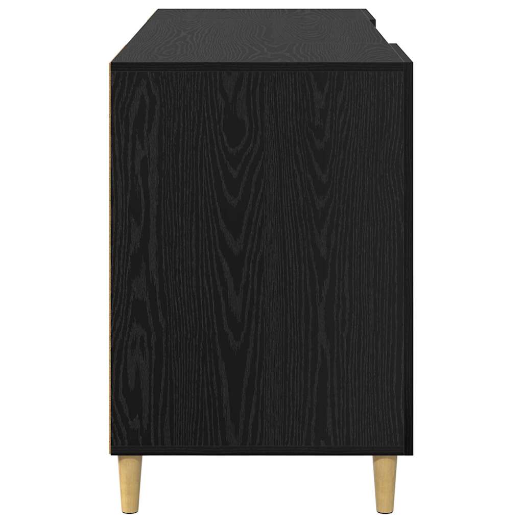 Schreibtisch mit Regal Schwarz Eichen-Optik 140 x 50 x 75 cm