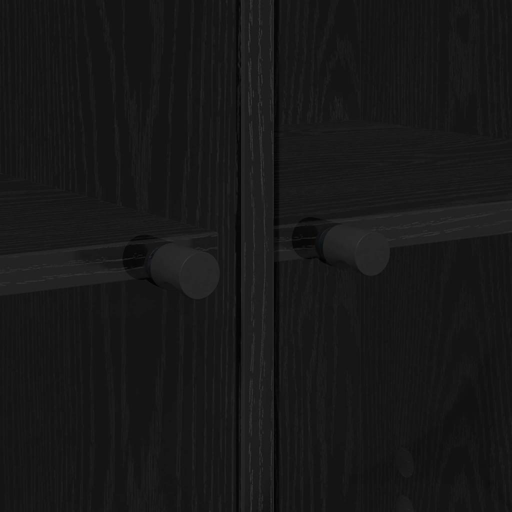 Seitenschrank Schwarz Eichen-Optik 68 x 37 x 75,5 cm