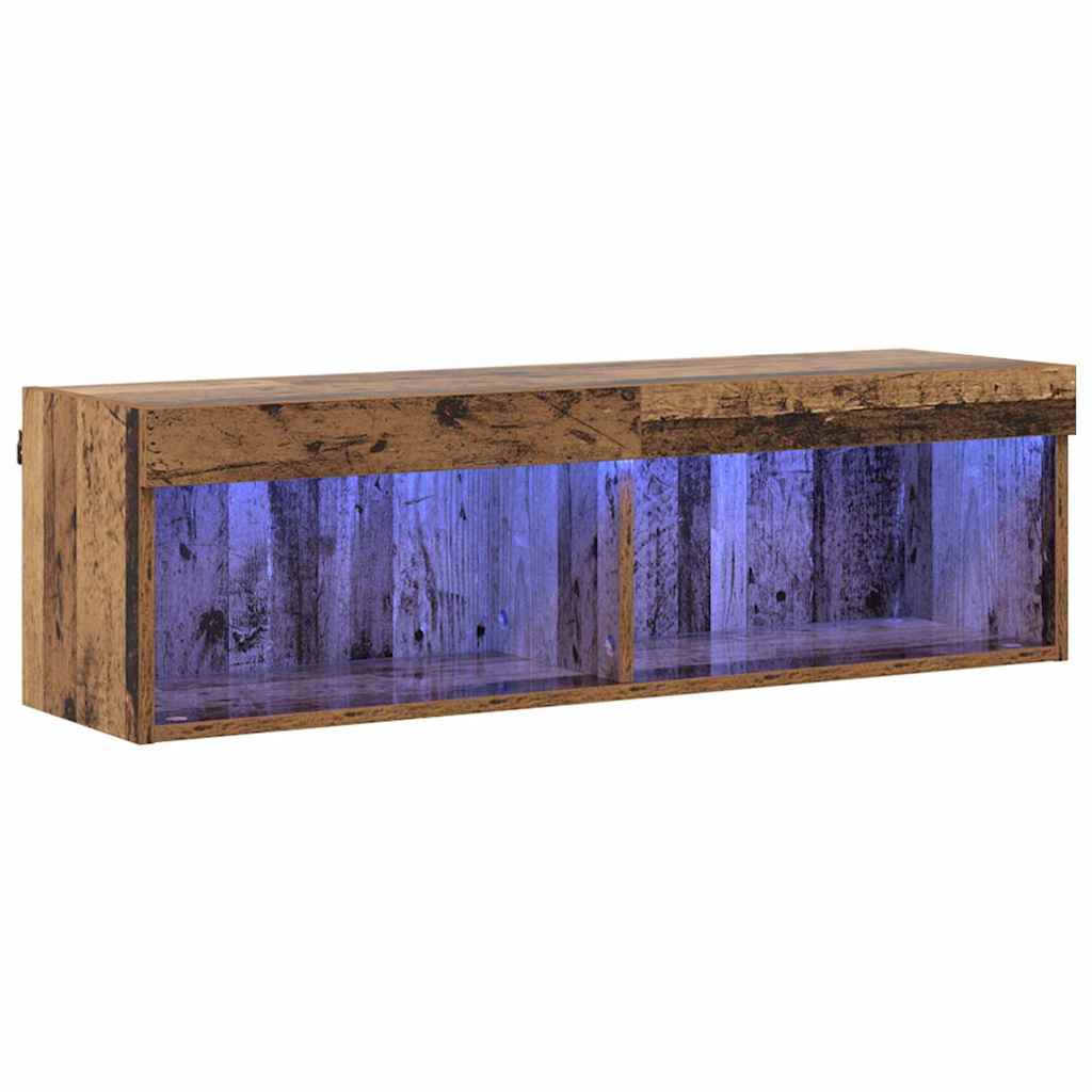 TV-Schrankset mit LED Altholz 100 x 30 x 30 cm Holzwerkstoff