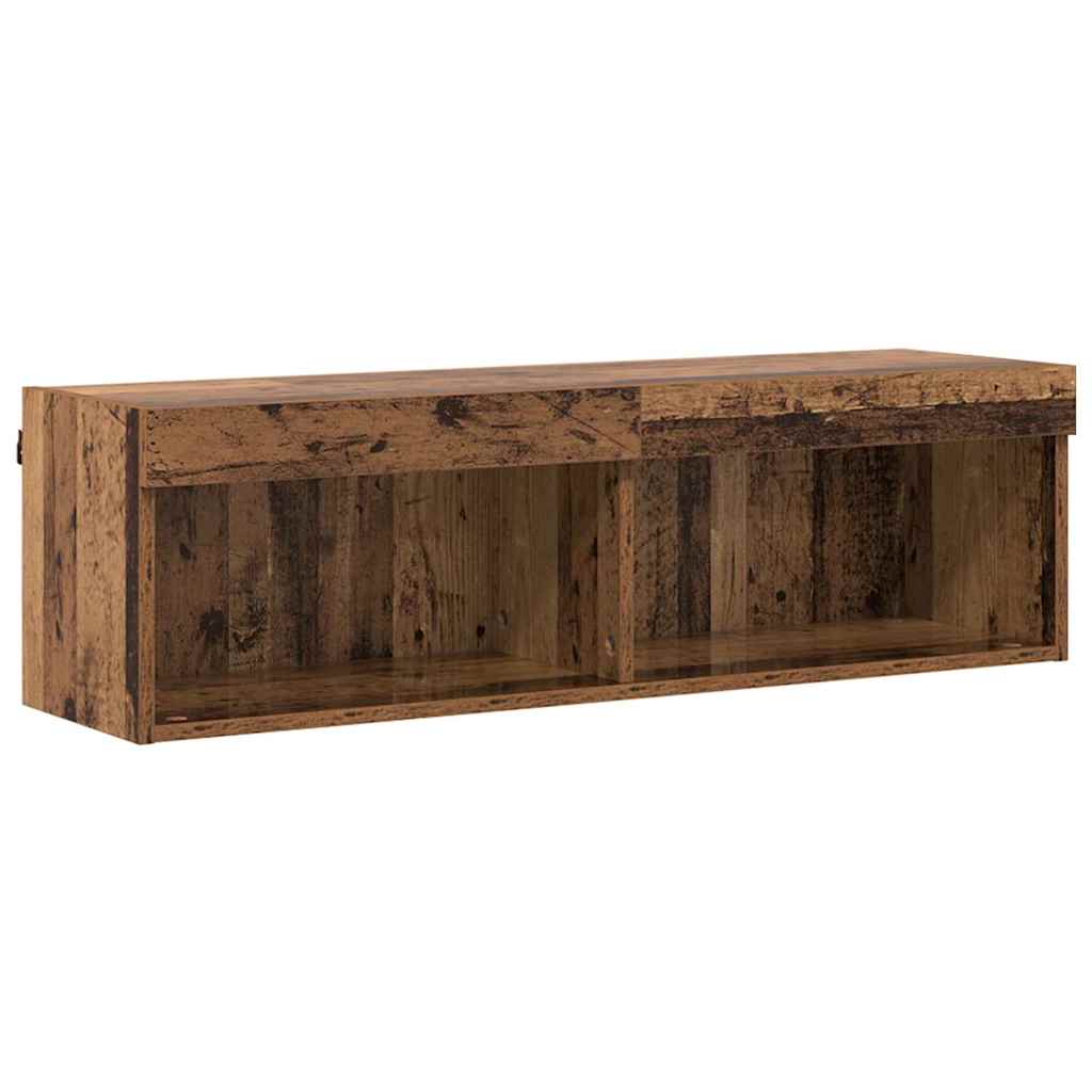 TV-Schrankset mit LED Altholz 100 x 30 x 30 cm Holzwerkstoff
