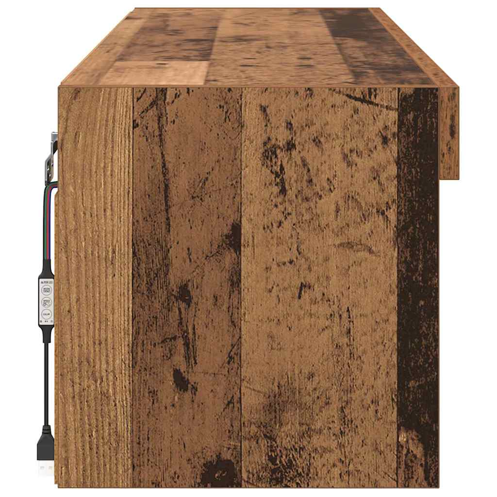 TV-Schrankset mit LED Altholz 100 x 30 x 30 cm Holzwerkstoff