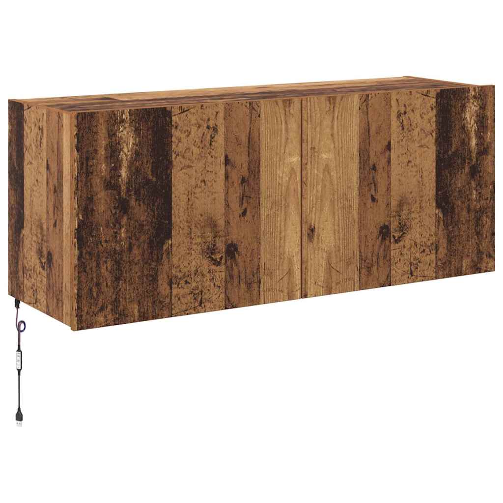 TV-Wandschrank mit LED Altholz 100 x 35 x 41 cm Holzwerkstoff