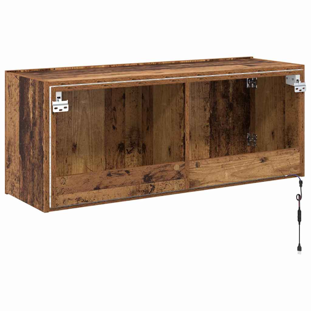 TV-Wandschrank mit LED Altholz 100 x 35 x 41 cm Holzwerkstoff
