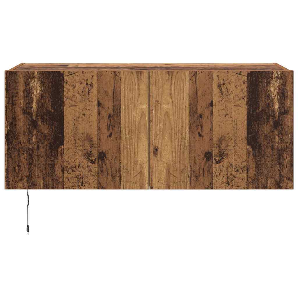 TV-Wandschrank mit LED Altholz 100 x 35 x 41 cm Holzwerkstoff