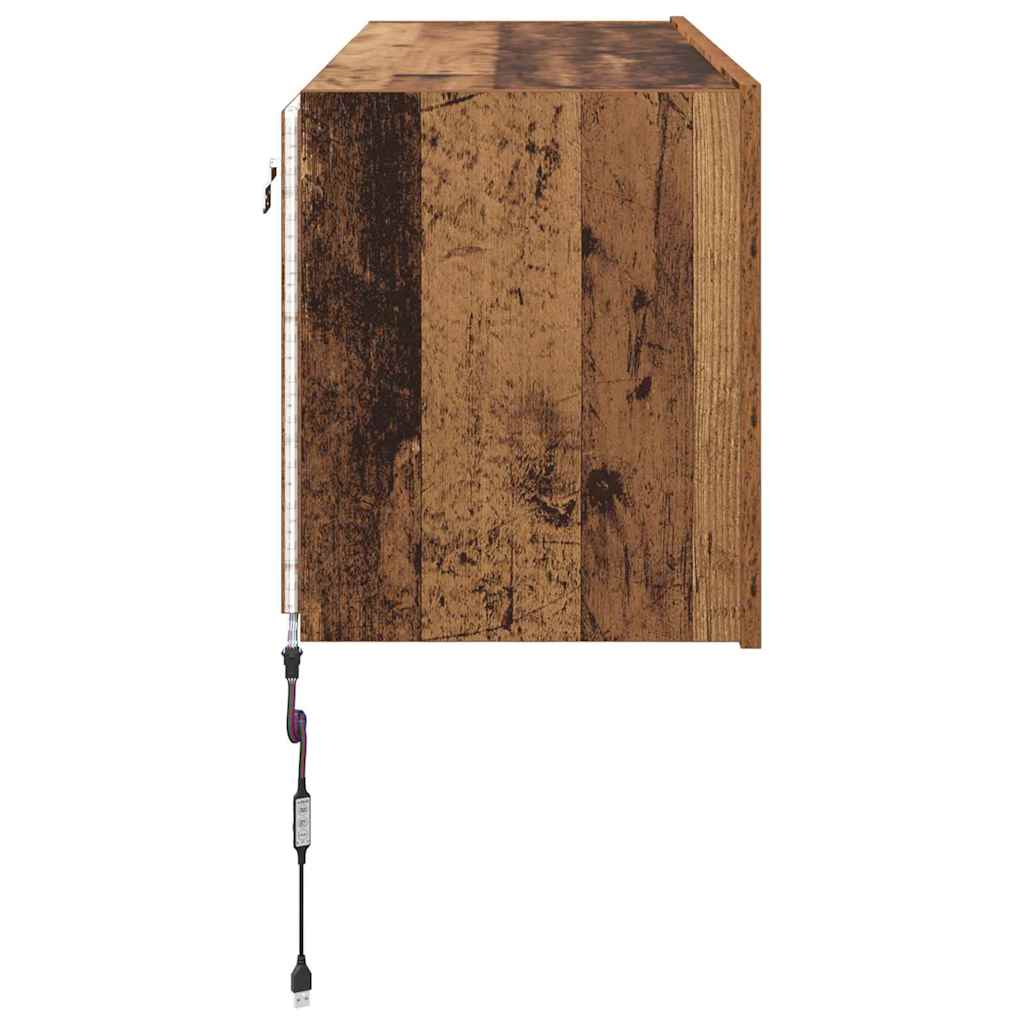 TV-Wandschrank mit LED Altholz 100 x 35 x 41 cm Holzwerkstoff