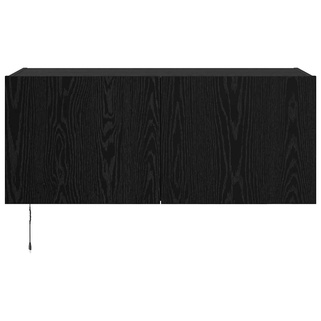 TV-Wandschrank mit LED Schwarz Eichen-Optik 100 x 35 x 41 cm