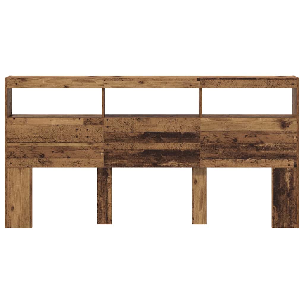 Kopfteil mit Regal Altholz 200 x 17 x 102 cm Holzwerkstoff