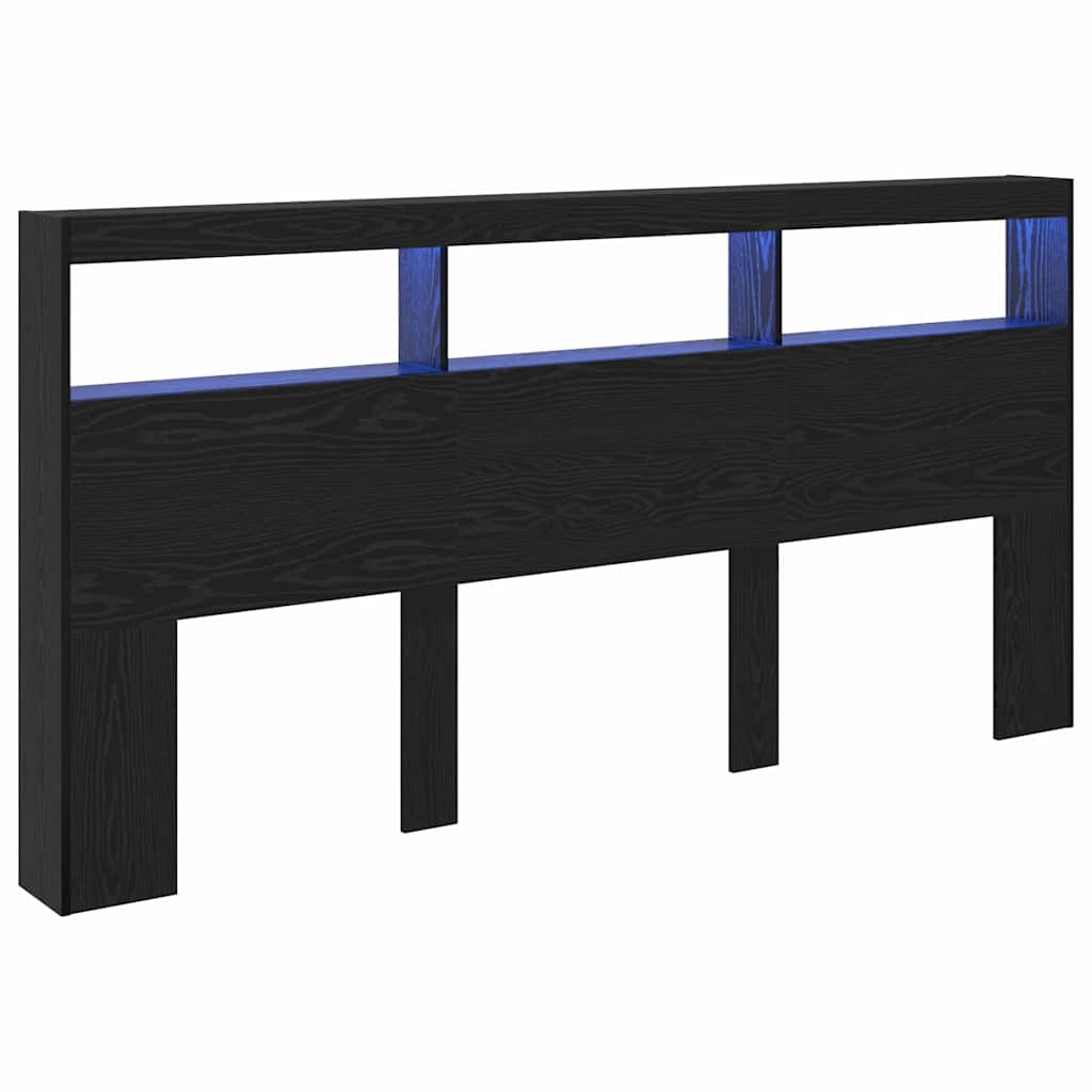 Kopfteil Schwarz Eichen-Optik 200 x 17 x 102 cm Holzwerkstoff