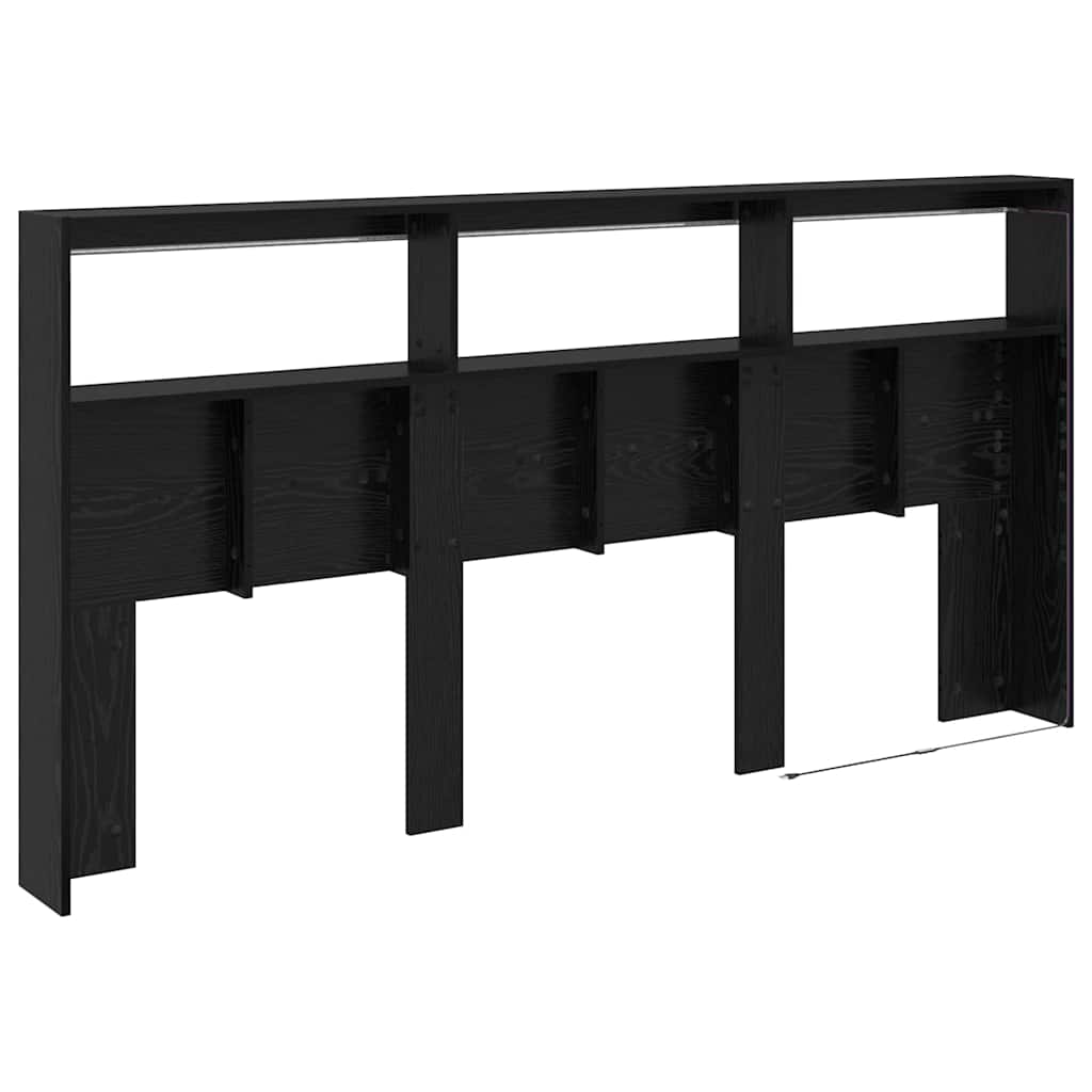 Kopfteil Schwarz Eichen-Optik 200 x 17 x 102 cm Holzwerkstoff